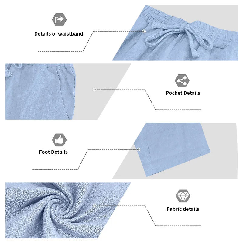 Completo Uomo in Lino econ Cappuccio – Camicia Manica Lunga e Pantaloni Casual per Primavera e Autunno