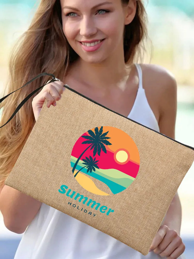 Pochette estiva in lino,  per le vacanze al mare