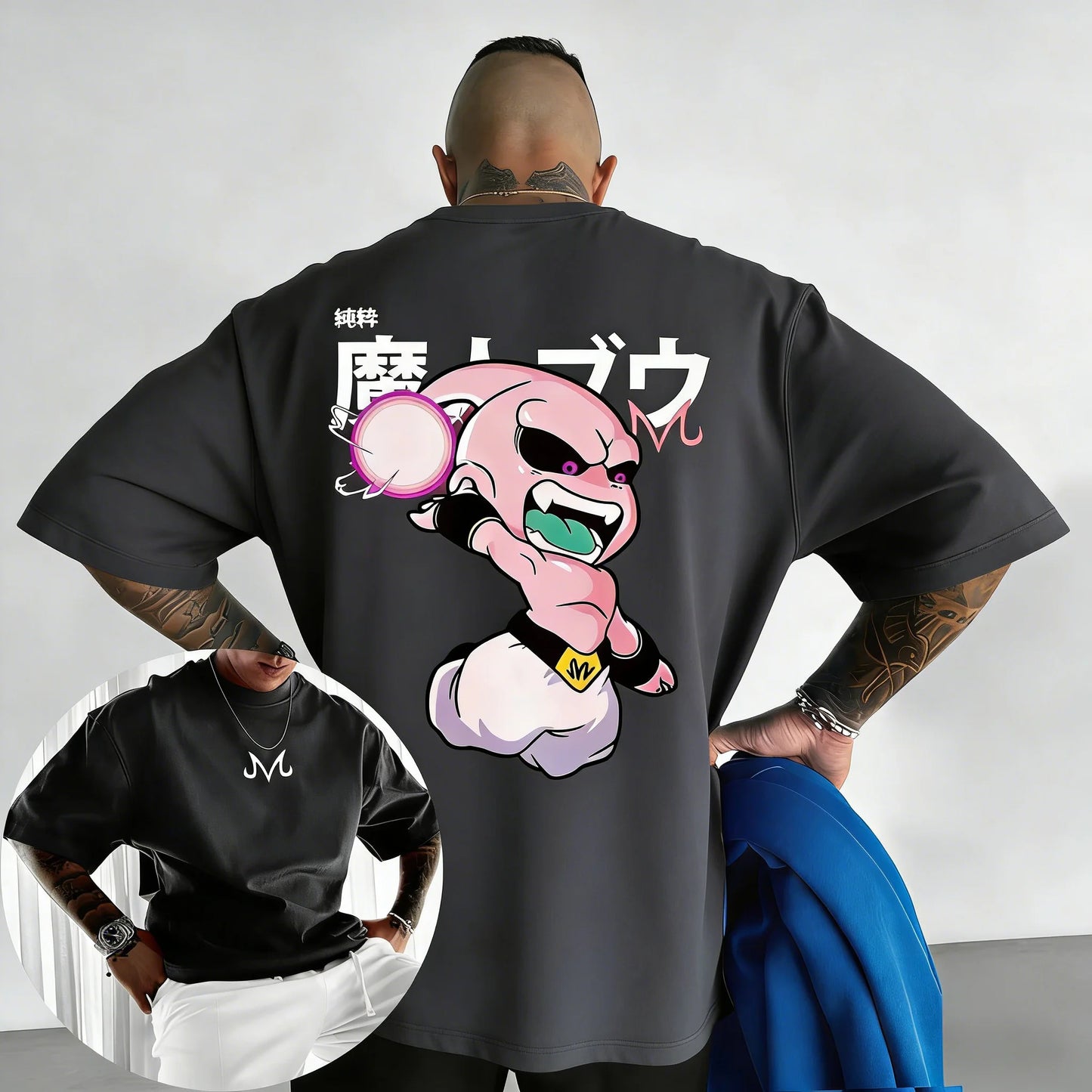 T-shirt in cotone Dragon Ball Anime 2026, estiva, con stampa Majin Buu, Unisex