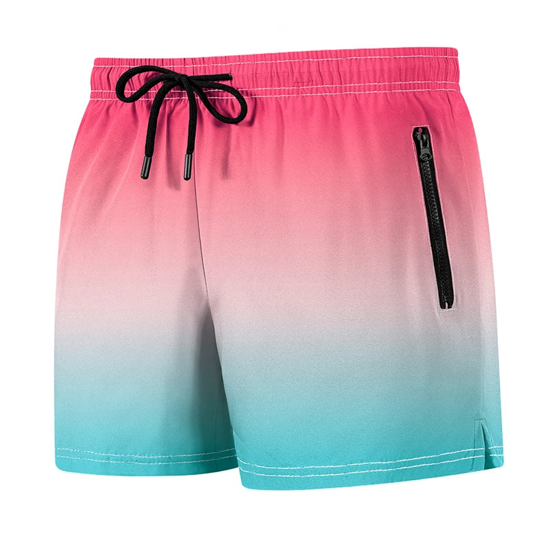 Pantaloncini da spiaggia da uomo con fodera in rete Pantaloncini da surf casual estivi con tasche laterali con cerniera Costume da bagno Costume da bagno Costumi da bagno