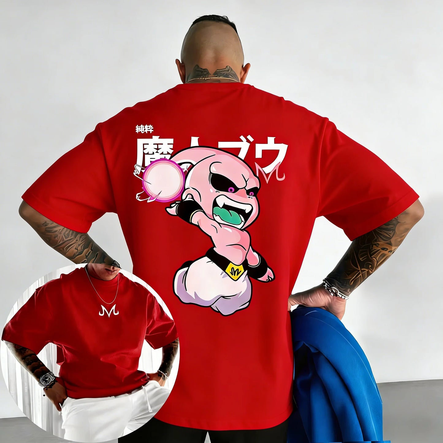 T-shirt in cotone Dragon Ball Anime 2026, estiva, con stampa Majin Buu, Unisex