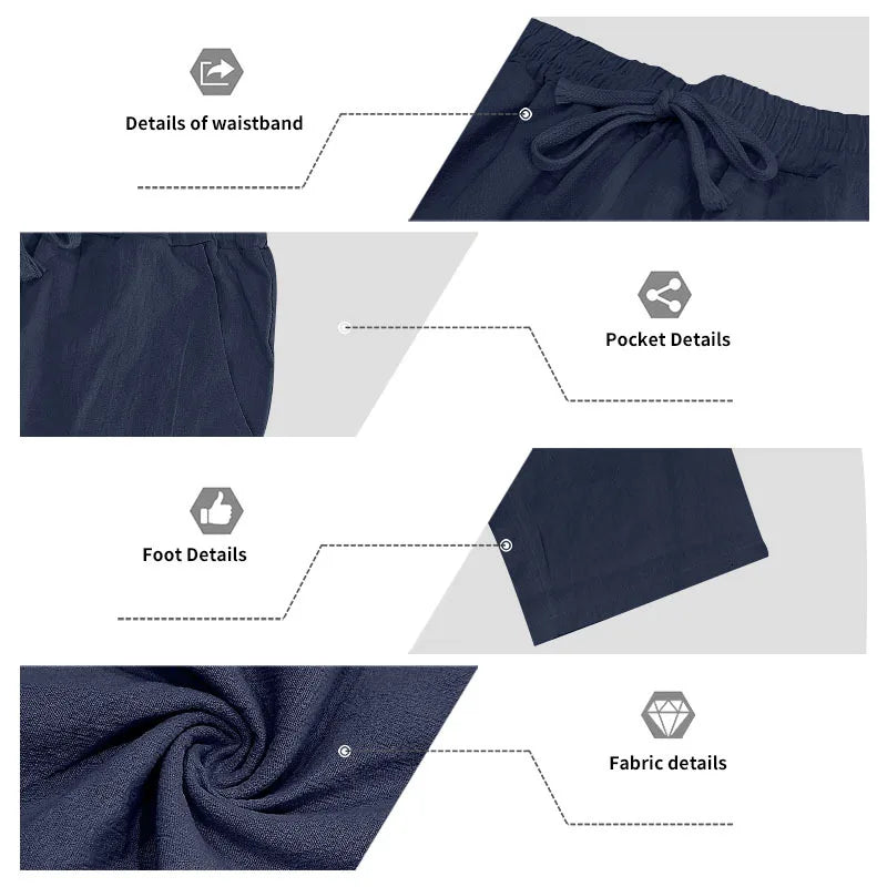 Completo Uomo in Lino econ Cappuccio – Camicia Manica Lunga e Pantaloni Casual per Primavera e Autunno
