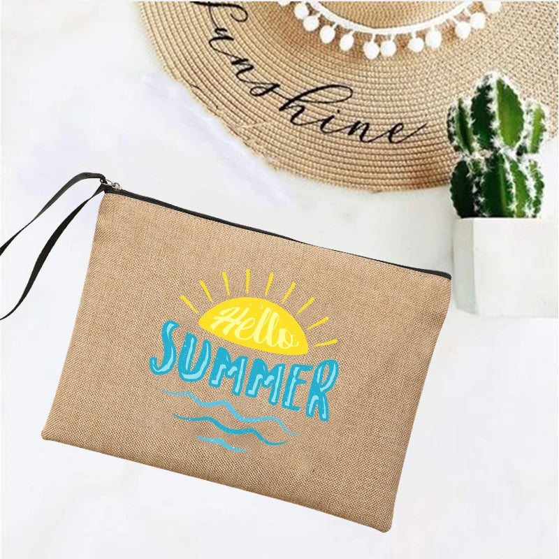 Pochette estiva in lino,  per le vacanze al mare