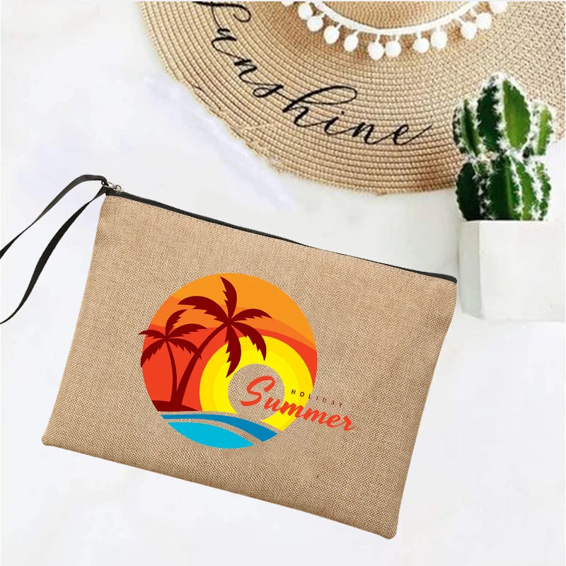 Pochette estiva in lino,  per le vacanze al mare