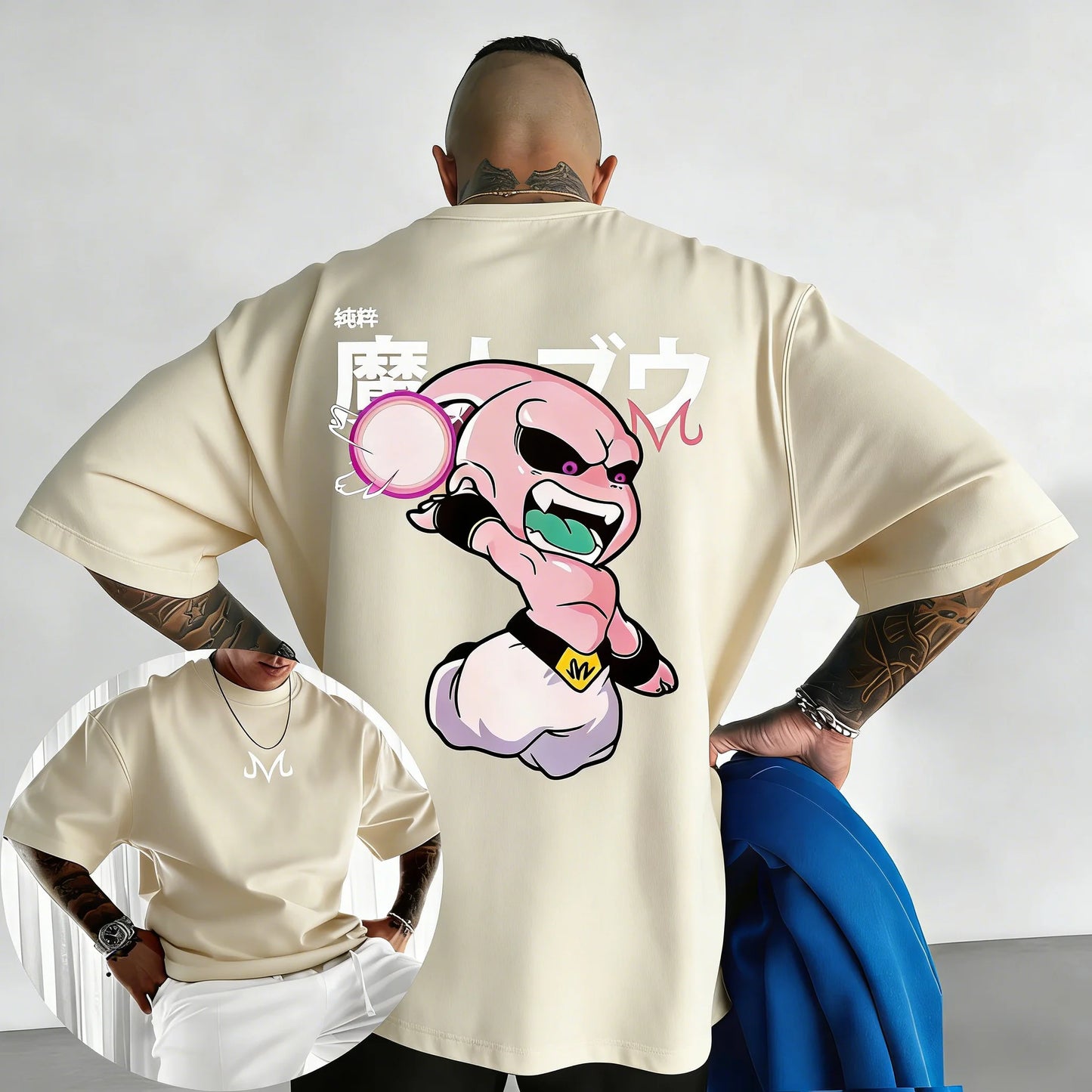 T-shirt in cotone Dragon Ball Anime 2026, estiva, con stampa Majin Buu, Unisex