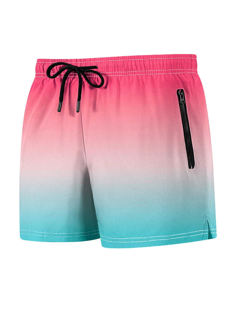 Pantaloncini da spiaggia da uomo con fodera in rete Pantaloncini da surf casual estivi con tasche laterali con cerniera Costume da bagno Costume da bagno Costumi da bagno