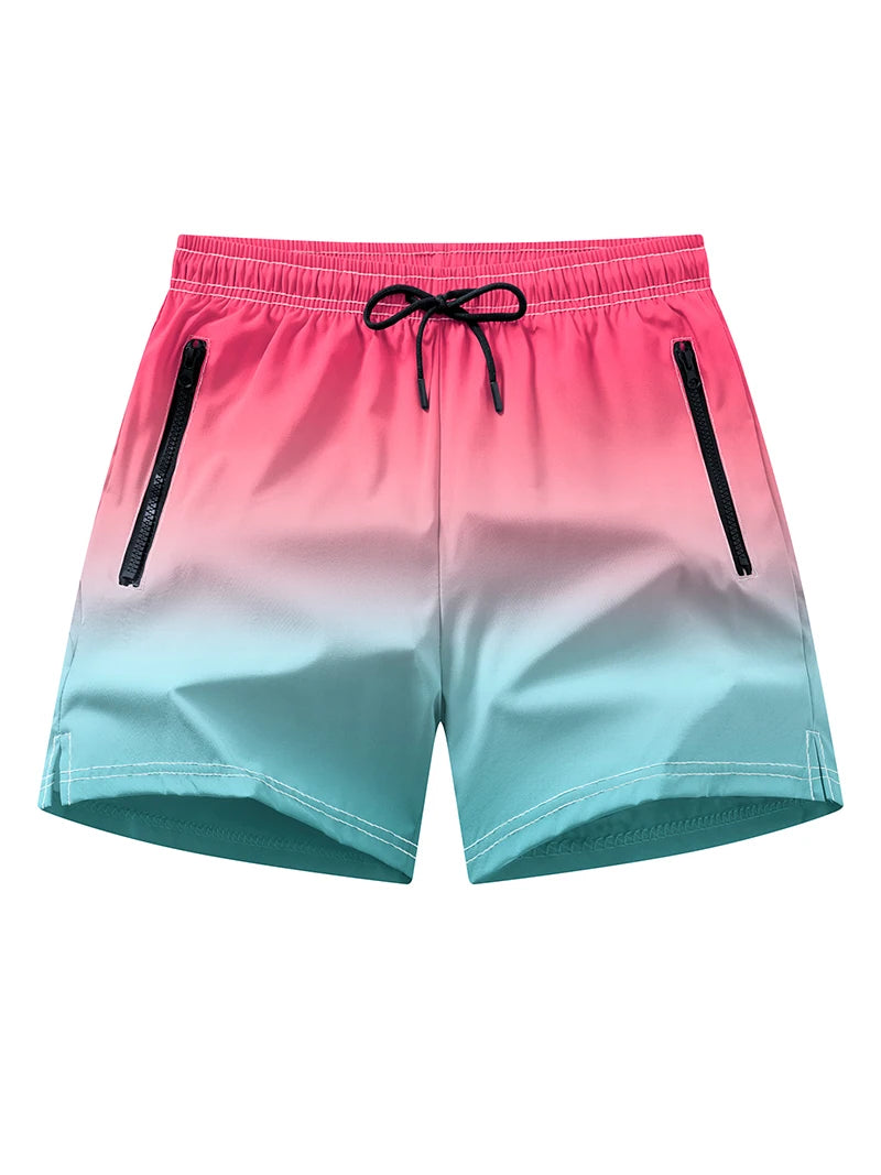 Pantaloncini da spiaggia da uomo con fodera in rete Pantaloncini da surf casual estivi con tasche laterali con cerniera Costume da bagno Costume da bagno Costumi da bagno