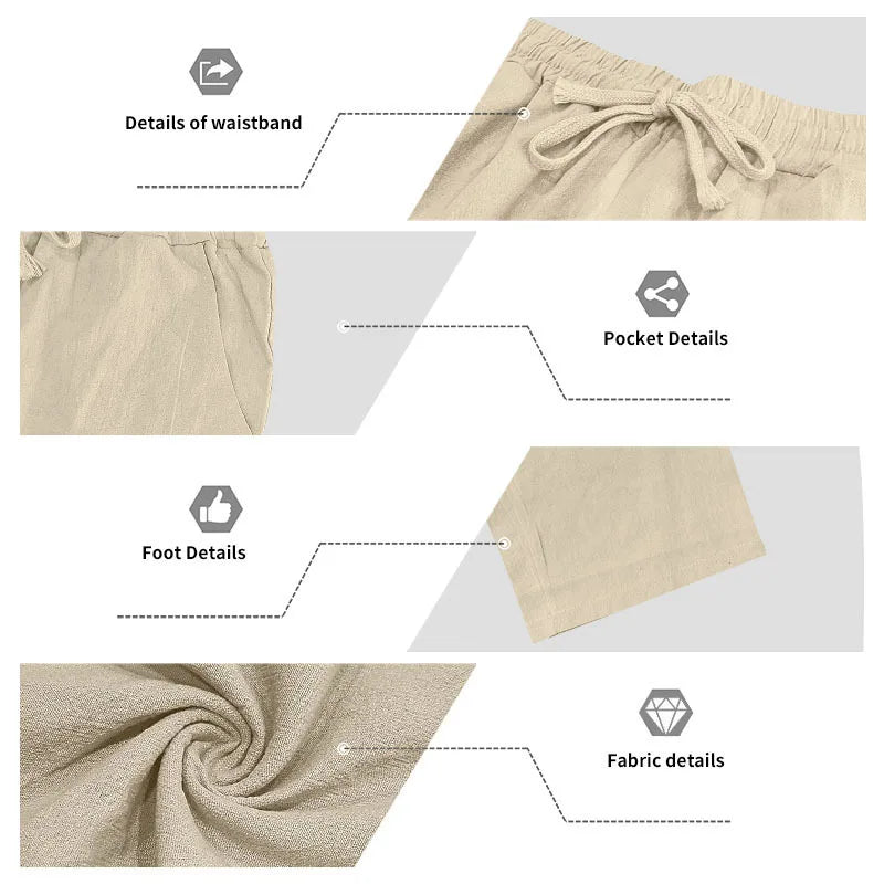 Completo Uomo in Lino econ Cappuccio – Camicia Manica Lunga e Pantaloni Casual per Primavera e Autunno