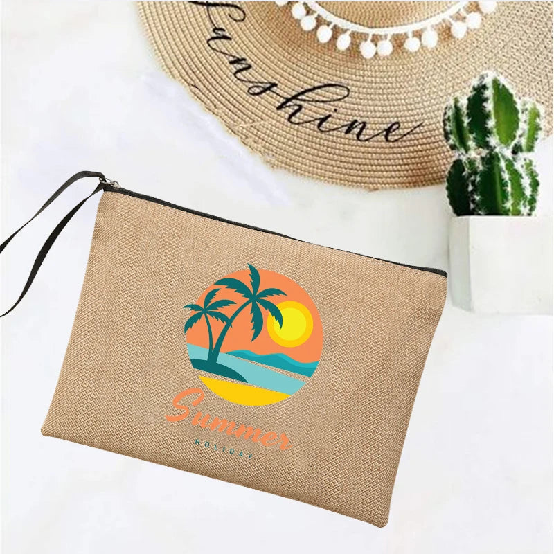 Pochette estiva in lino,  per le vacanze al mare